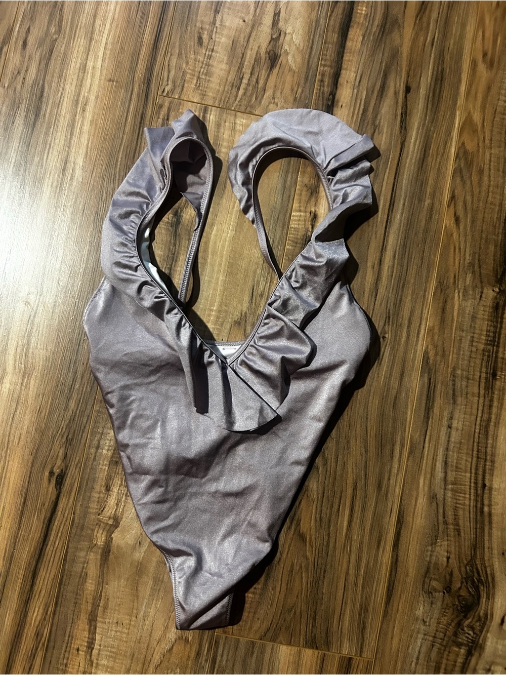 Victoria’s Secret Ruffled Rose Gold mauve  One-Piece Swimsuit
